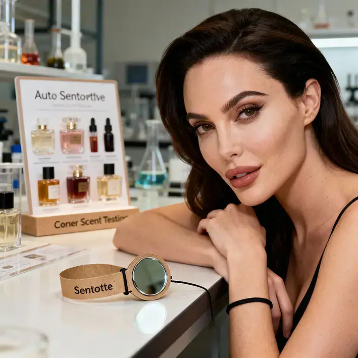 Corner scent-testing in the workshop – fragrance test stands and multisensory engagement for choosing scented accessories﻿﻿