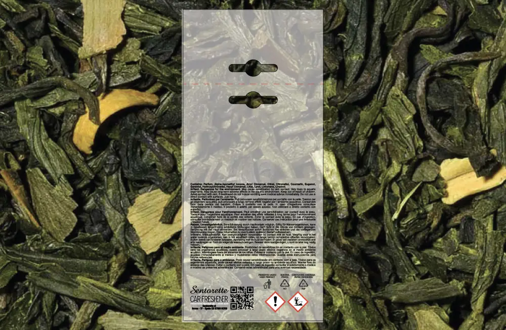 Шаблон персонализированной упаковки ароматизатора для автомобиля, аромат:﻿Зеленый чай для здоровья