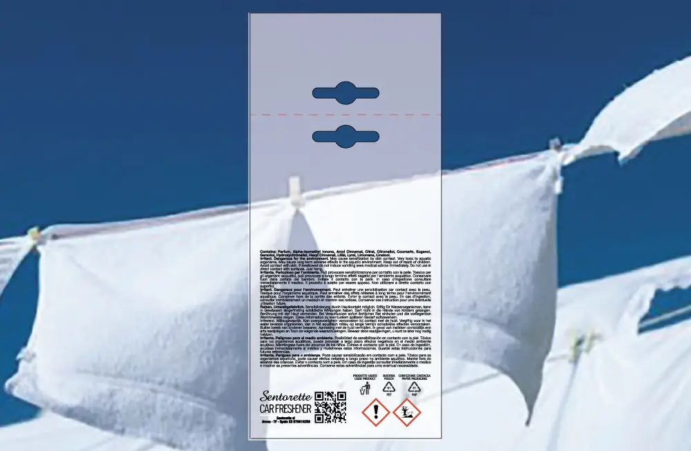 Шаблон персонализированной упаковки ароматизатора для автомобиля, аромат:﻿Вкус чистоты